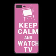 Coque  Iphone 8 Plus PREMIUM Keep Calm Watch TV Rose