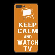 Coque  Iphone 8 Plus PREMIUM Keep Calm Watch TV Orange