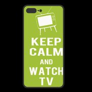 Coque  Iphone 8 Plus PREMIUM Keep Calm Watch TV Vert pomme