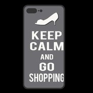 Coque  Iphone 8 Plus PREMIUM Keep Calm go shopping Gris