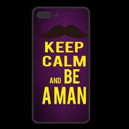 Coque  Iphone 8 Plus PREMIUM Keep Calm Be a Man Violet