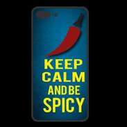 Coque  Iphone 8 Plus PREMIUM Keep Calm and Be Spicy Bleu
