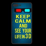 Coque  Iphone 8 Plus PREMIUM Keep Calm and See your life 3D Bleu