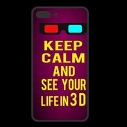 Coque  Iphone 8 Plus PREMIUM Keep Calm and See your life 3D Rose