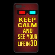 Coque  Iphone 8 Plus PREMIUM Keep Calm and See your life 3D Rouge