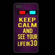 Coque  Iphone 8 Plus PREMIUM Keep Calm and See your life 3D Violet
