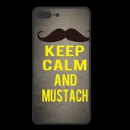 Coque  Iphone 8 Plus PREMIUM Keep Calm and Mustach Gris