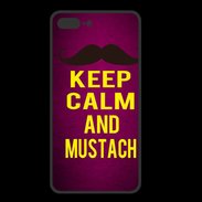 Coque  Iphone 8 Plus PREMIUM Keep Calm and Mustach Rose