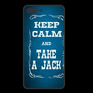 Coque  Iphone 8 Plus PREMIUM Keep Calm and Take Jack Bleu