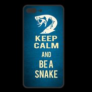Coque  Iphone 8 Plus PREMIUM Keep Calm and Be a Snake bleu