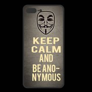 Coque  Iphone 8 Plus PREMIUM Keep Calm and Be Anonymous Gris