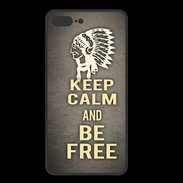 Coque  Iphone 8 Plus PREMIUM Keep Calm and Be Free Gris