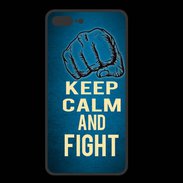 Coque  Iphone 8 Plus PREMIUM Keep Calm and Fight Bleu