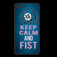 Coque  Iphone 8 Plus PREMIUM Keep Calm and Fist BLeu