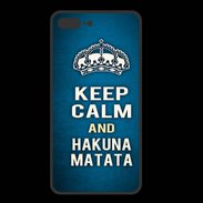 Coque  Iphone 8 Plus PREMIUM Keep Calm and Hakuna Matata Bleu
