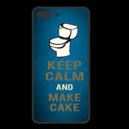 Coque  Iphone 8 Plus PREMIUM Keep Calm and Make cake Bleu