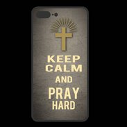 Coque  Iphone 8 Plus PREMIUM Keep Calm and Pray Christian Gris