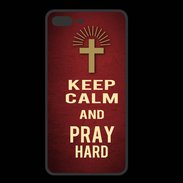 Coque  Iphone 8 Plus PREMIUM Keep Calm and Pray Christian Rouge