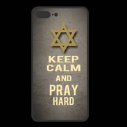 Coque  Iphone 8 Plus PREMIUM Keep Calm and Pray jewish Gris
