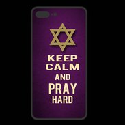Coque  Iphone 8 Plus PREMIUM Keep Calm and Pray jewish Violet