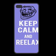 Coque  Iphone 8 Plus PREMIUM Keep Calm and Be Reelax Bleu