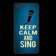 Coque  Iphone 8 Plus PREMIUM Keep Calm and Sing Bleu
