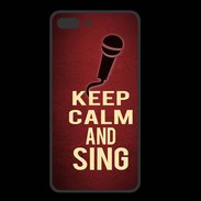 Coque  Iphone 8 Plus PREMIUM Keep Calm and Sing Rouge