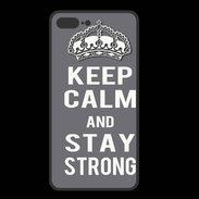 Coque  Iphone 8 Plus PREMIUM Keep Calm and Stay strong Gris