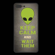 Coque  Iphone 8 Plus PREMIUM Keep Calm and Wait Alien Gris