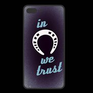 Coque  Iphone 8 Plus PREMIUM In Luck We trust Bleu ZG