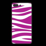 Coque  Iphone 8 Plus PREMIUM zèbre rose & blanc