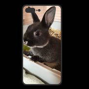 Coque  Iphone 8 Plus PREMIUM Lapin nair noir et gris 75