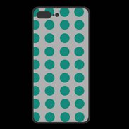 Coque  Iphone 8 Plus PREMIUM pois gris & turquoise