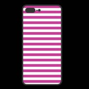 Coque  Iphone 8 Plus PREMIUM rayures blanches et roses