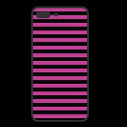 Coque  Iphone 8 Plus PREMIUM rayures noires et roses