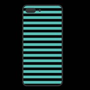 Coque  Iphone 8 Plus PREMIUM rayures noires et bleues