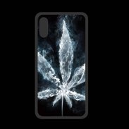 Coque  Iphone XS PREMIUM Feuille de cannabis en fumée
