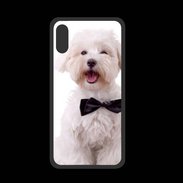 Coque  Iphone XS PREMIUM Bichon avec noeud papillon
