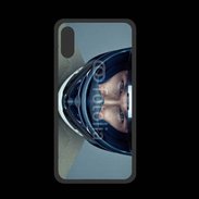 Coque  Iphone XS PREMIUM homme avec casque de moto