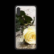 Coque  Iphone XS PREMIUM Belle rose Jaune 50