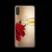 Coque  Iphone XS PREMIUM Coupe de champagne, roses rouges