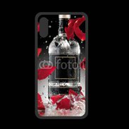Coque  Iphone XS PREMIUM Bouteille alcool pétales de rose glamour