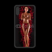 Coque  Iphone XS PREMIUM Femme nue pétales de rose glamour