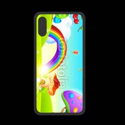 Coque  Iphone XS PREMIUM Cartoon nature et arc en ciel