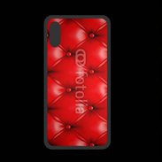 Coque  Iphone XS PREMIUM Capitonnage cuir rouge