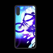 Coque  Iphone XS PREMIUM Illustration BMX bleu