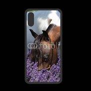 Coque  Iphone XS PREMIUM Cheval sentant la lavande 