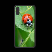 Coque  Iphone XS PREMIUM Coccinelle sur une feuille