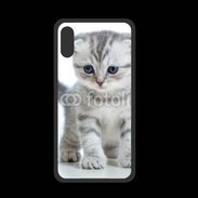 Coque  Iphone XS PREMIUM Chaton gris en balade
