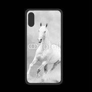 Coque  Iphone XS PREMIUM Cheval en noir et blanc 55